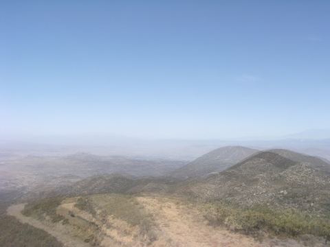 Three photos from 2007, 2008 and 2013 averaged as recorded: three hills and a smeared road